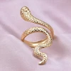 1/3Pcs Stainless Steel Exaggerated Snake Open Finger Rings For Women Men Personality Animal Aesthetic Punk Anillos Homme Jewelry 4