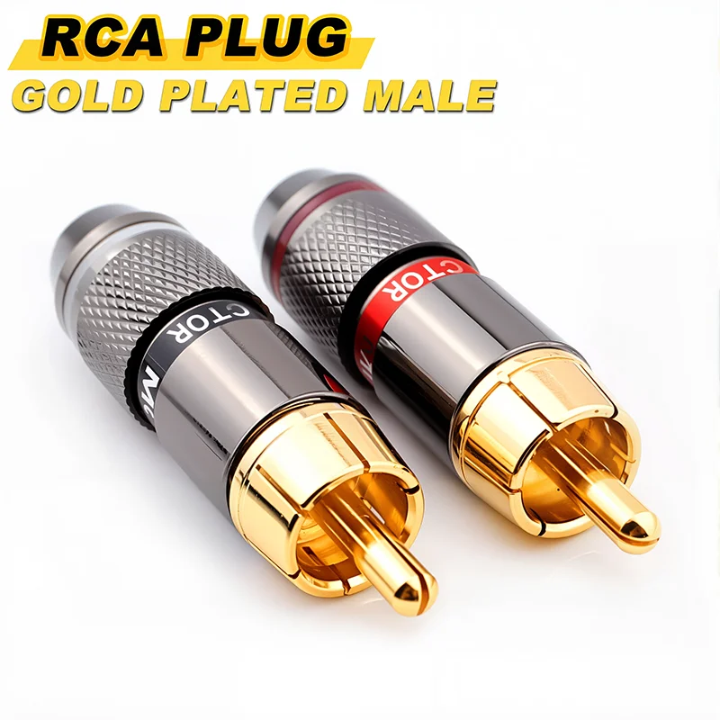 2/4/8PCS เสียงดนตรีขั้วต่อ RCA ปลั๊ก HiFi 24K Gold Plated ปลั๊ก RCA แจ็คอะแดปเตอร์สําหรับ 6 มม.เสียงและวิดีโอสายลําโพง 1