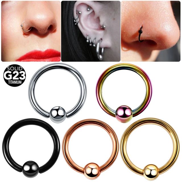 Buy Sky Blue Titanium Ion Plated 16G 1.2mm Horseshoe Ring Septum Piercing  316L Surgical Steel Online in India - Etsy