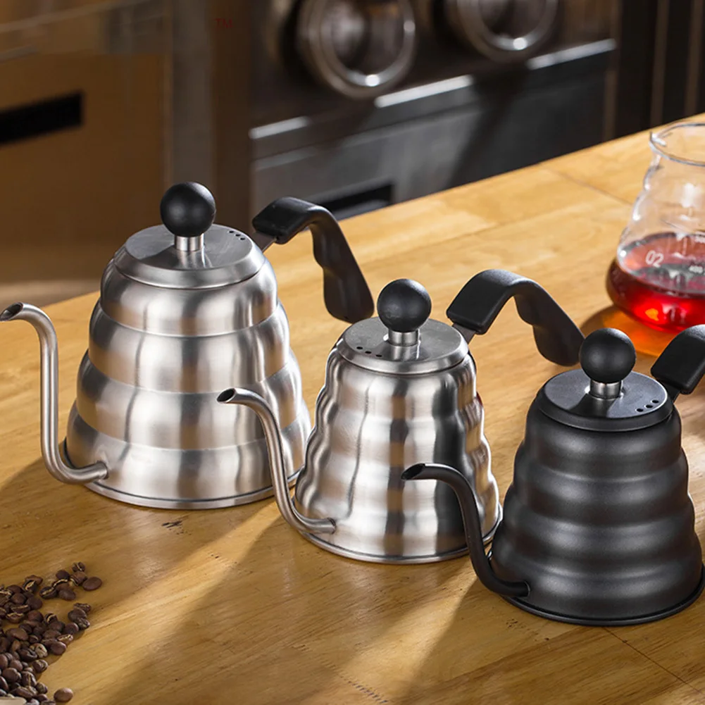 

1L/1.2L Drip Kettle Thermometer Stainless Steel Pour Over Coffee Tea Pot Swan Long Neck Thin Mouth Gooseneck Cloud Drip Kettle