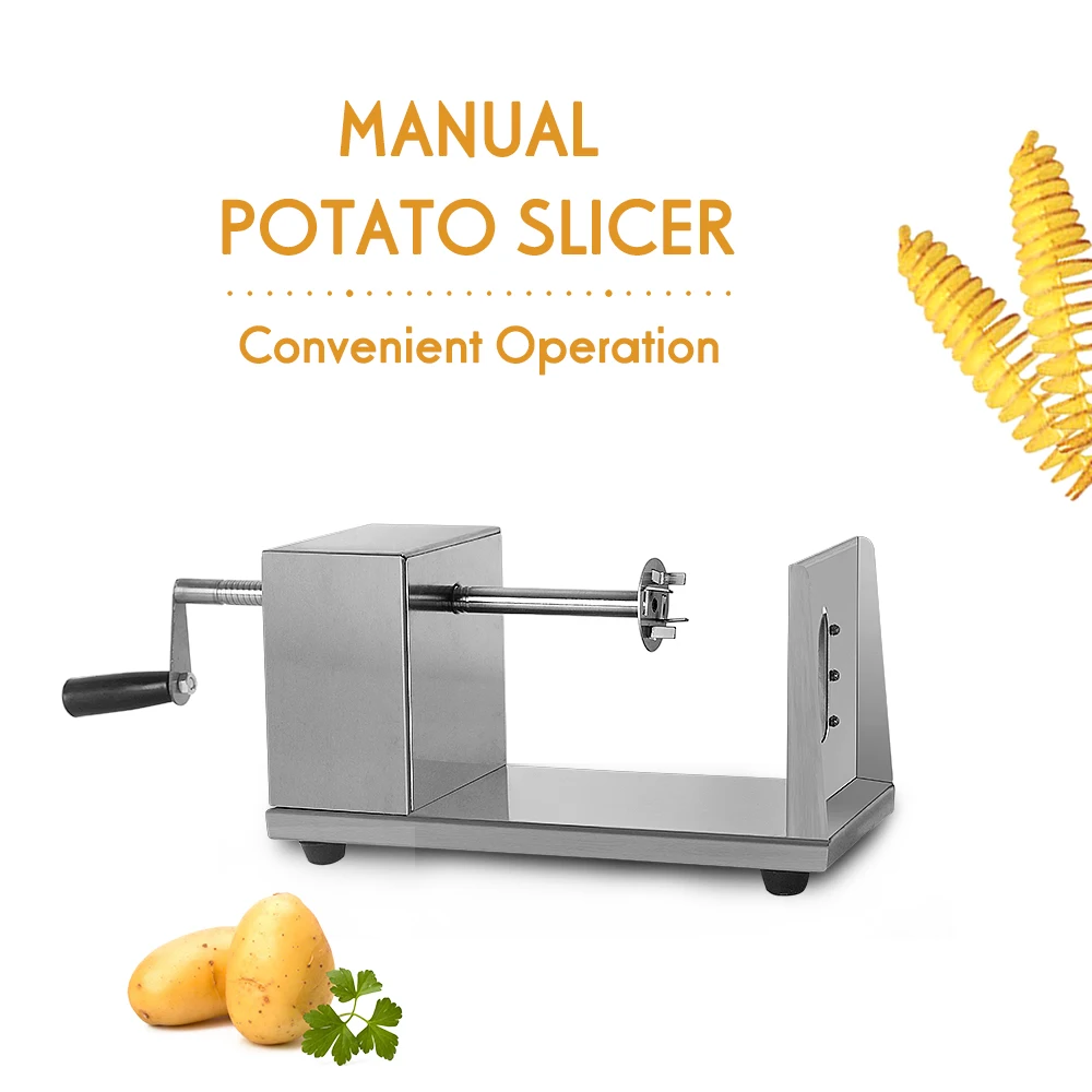 Manual Toronto Potato Tower Spiral Power Stick Fries Potato Spiralizer Stainless Steel Blades