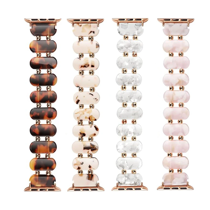 여성용 애플 워치 밴드용 송진 스트랩, 49mm 울트라 41mm 42mm 45mm 44mm 40mm, 아이워치 시리즈 9 8 7 6 se 5 4 3 용 팔찌