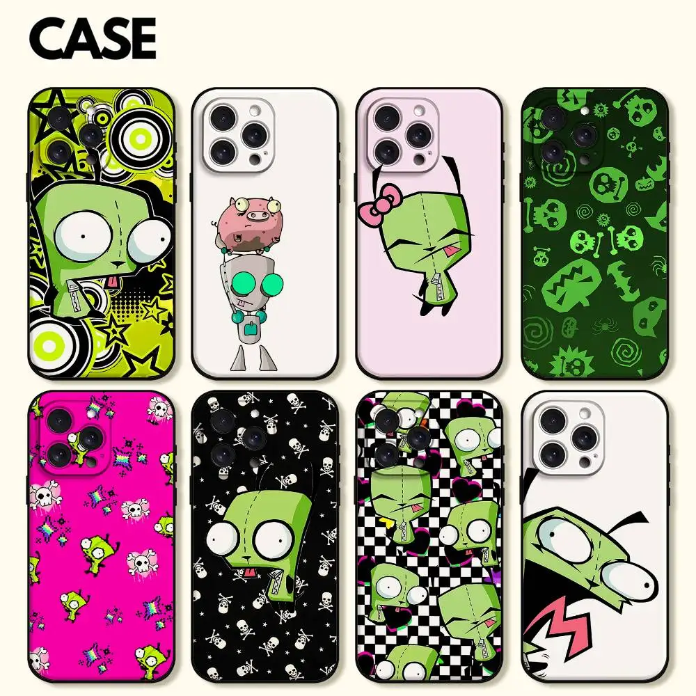 InvaderS z-zim coque de téléphone coque de téléphone pour Iphone Pro Max 7 8 Plus X Xr Xs Max 12mini coque noire