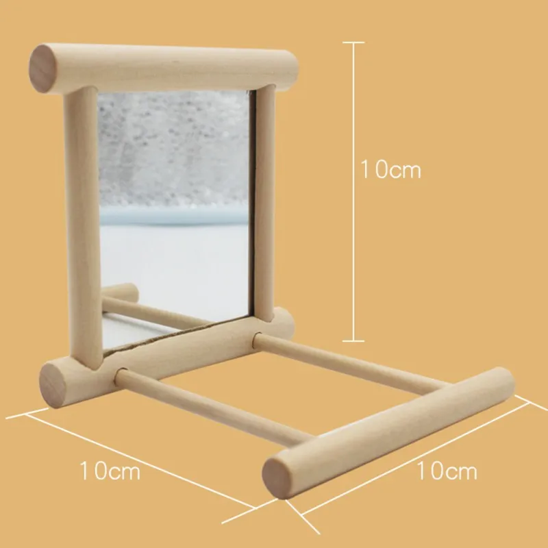 Title 2, Bird Mirror Wooden Interactive Play Toy With Pe...