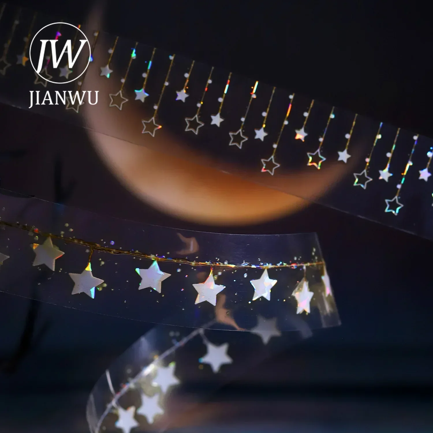JIANWU 30mm*200cm Star Curtain Series Vintage Material Collage Landscaping PET Tape Creative DIY Journal Stationery 2
