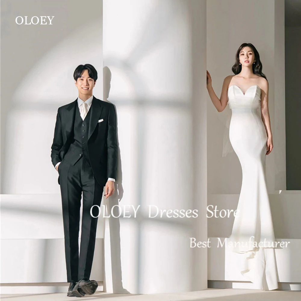 

OLOEY Simple Mermaid Wedding Dresses Korea Photoshoot Sweetheart Slim Elegant Bridal Gowns Floor Length Formal Party Dress