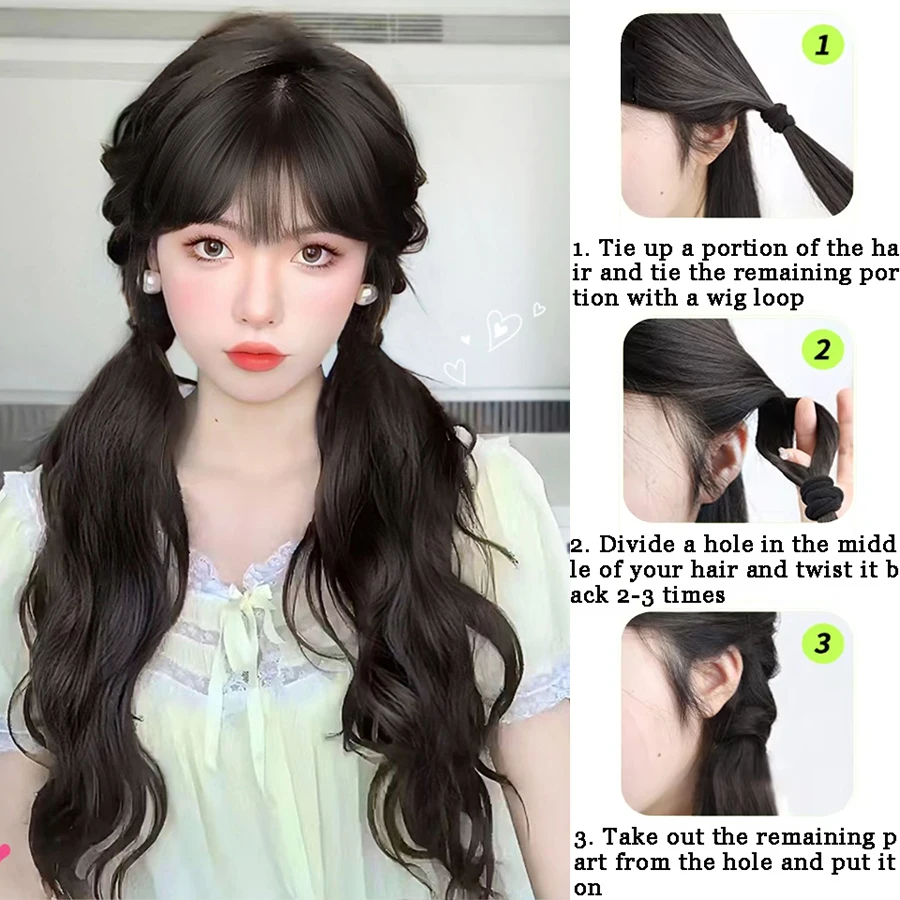 Synthetic Ponytail women's rubber band ponytail Korean style big wavy hair simulation hair natural temperament ponytail