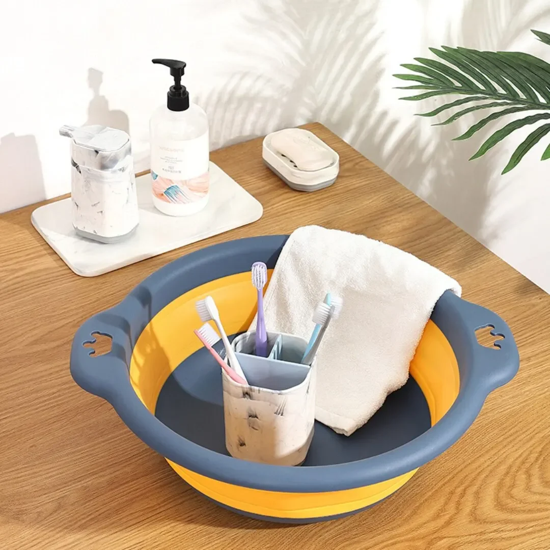 Portable Foldable Laundry Basin Plastic Travel Folding Wash Basin Bathroom Household Supplies