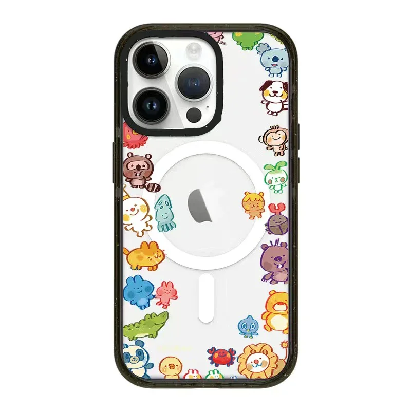 

MagSafe Acrylic Cartoon Stamp Phone Case Cover for IPhone 11 12 13 14 15 Pro Max Case for IPhone 15 Pro Max