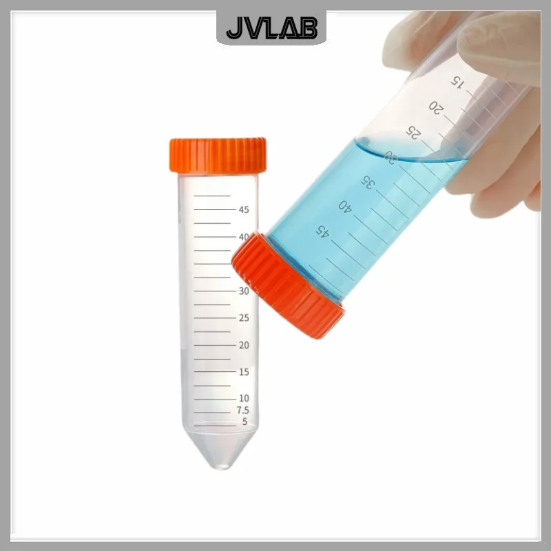 Centrifuge Tube 50 ml Laboratory Sample EP Test Tube Screw Cover Clear Scale Flat / Round / Cone Bottom 6 PK