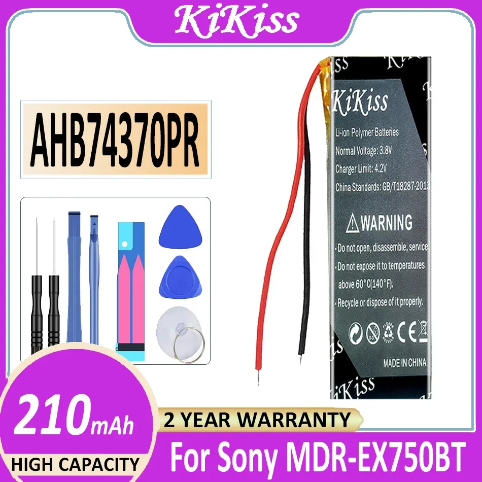 

KiKiss Battery AHB74370PR 210mAh For Sony MDR-EX750BT WI-C600N Accumulator 2-wire Digital Bateria