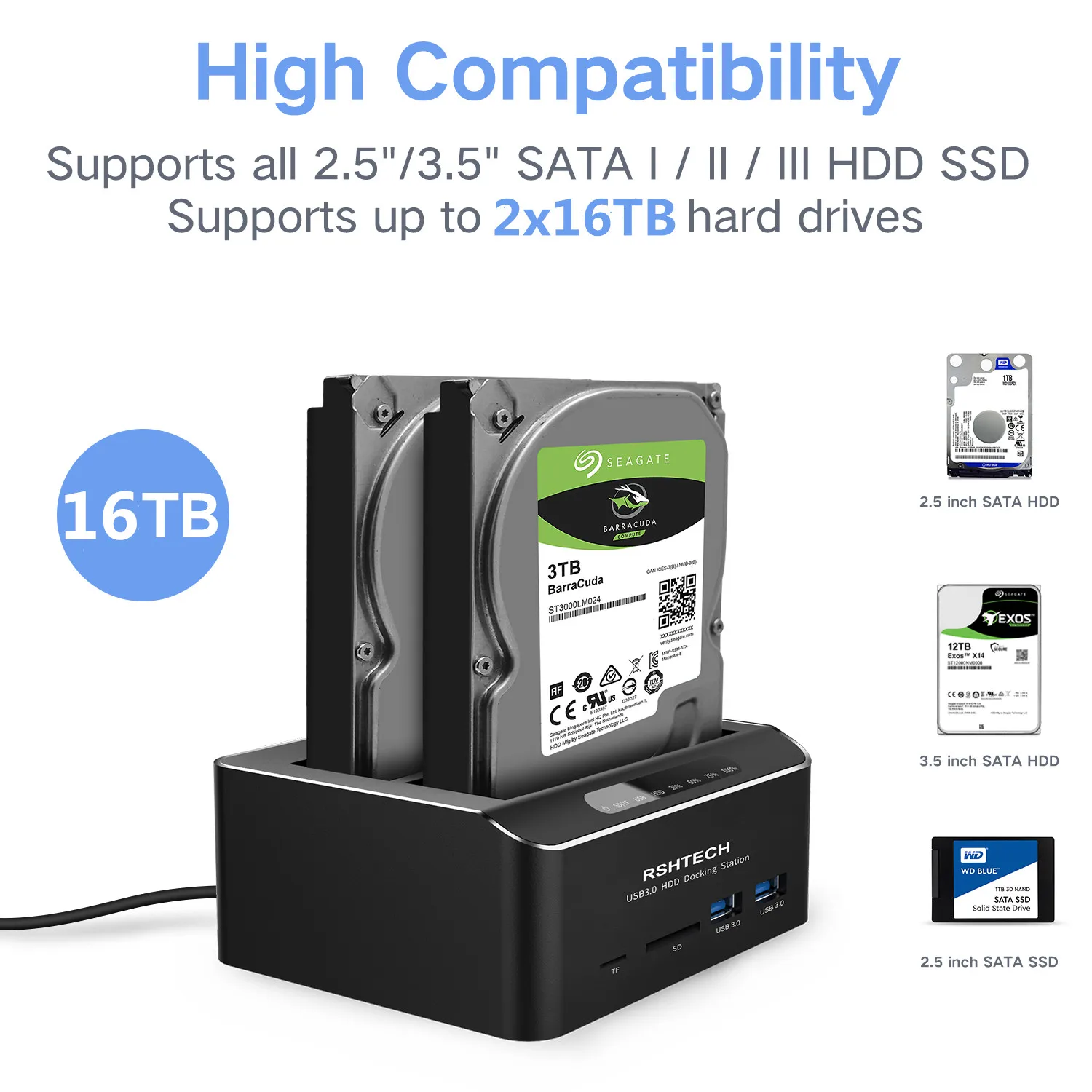 ＳｔａｒＴｅｃｈ．ｃｏｍ HDD/SSDスタンド/USB 3.0/2BAY/2.5/3.5SATA3.0/USBケーブル付 目安在庫=△ :  HDD&frasl;SSDスタンド／USB 3.0接続／1ベイ