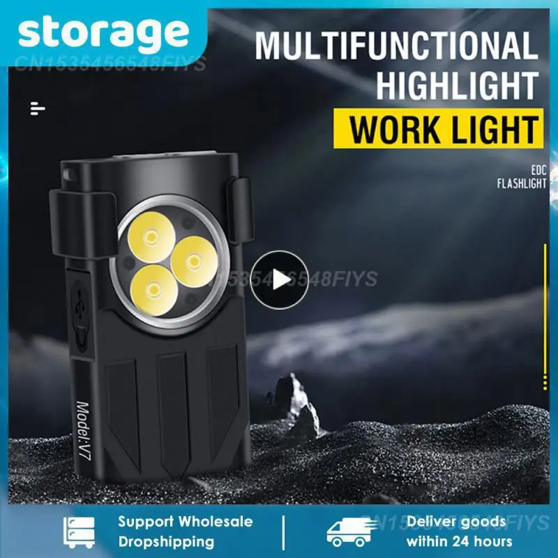 

BORUiT V7 EDC мини-фонарик 1100 лм, брелок, USB-C перезаряжаемый светодиодный фонарик, водонепроницаемый с магнитом, функция УФ-освещения