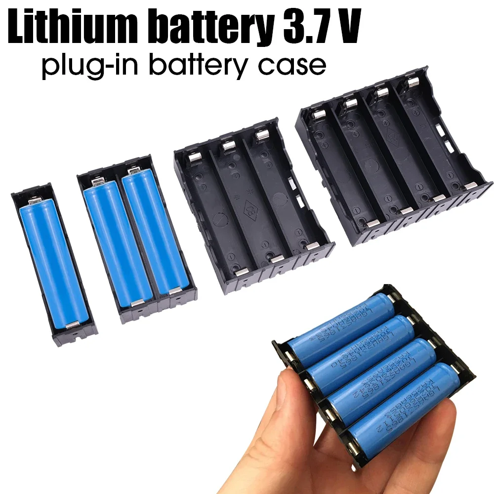 1-4개 18650 배터리 보관함 DIY 3.7V 배터리 홀더 용기 클립 핀 포함 1x 2x 3x 4x 슬롯 케이스 (18650 배터리용)