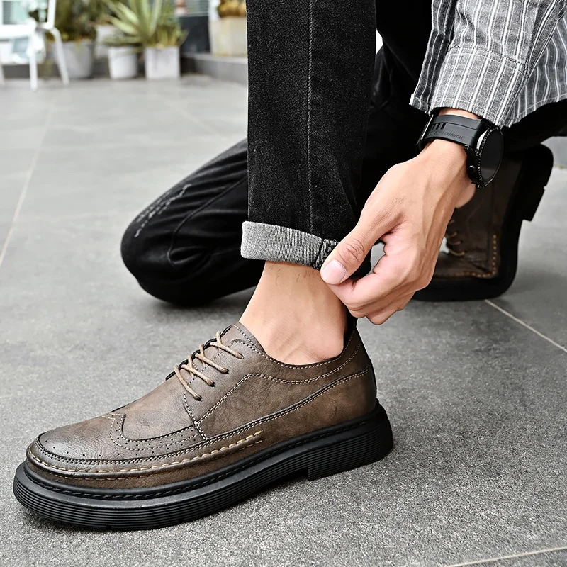 Scarpe casual in pelle da uomo Slip Comode in pelle Casual Trekking Walking Escursionismo leggero
_voghion.com