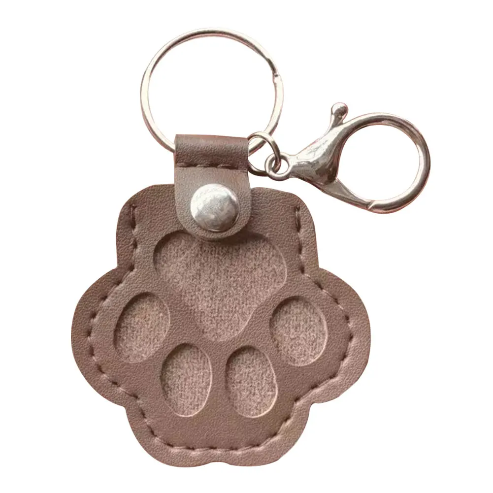 Adorable Paw Print Keychains Commemorative Pet Hair Storage Bag Keychain Cat Dog Fur Container Pendant for Pet Lovers