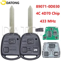 ต้าถง 89071-0D030 433MHz 4C/4D70 ชิป TOY47 ใบมีดรถรีโมทกุญแจสําหรับ Toyota Avensis Avanza Corolla Yaris 2003-2012