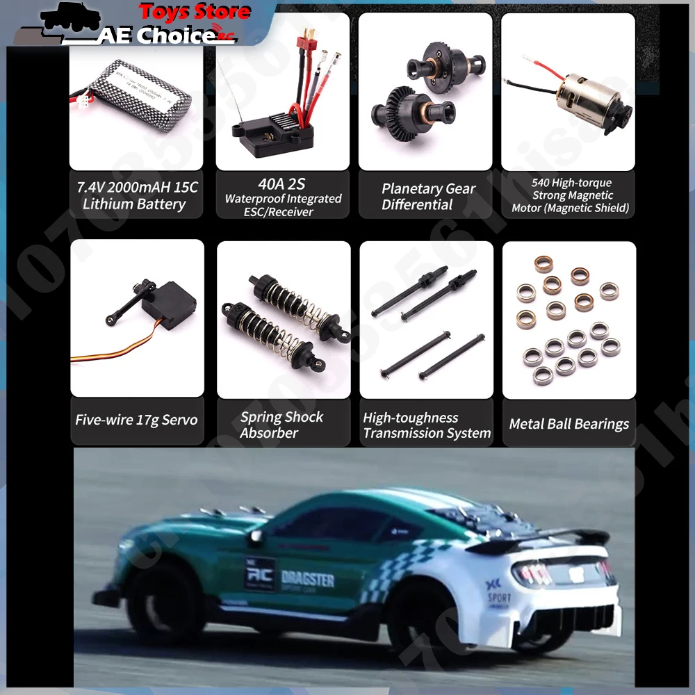 Drift RC Racing Car 1/14 Ford Mustang RC Car High Speed 2.4G 4WD Drift Remote Control Muscle Car Toys for Boys 6