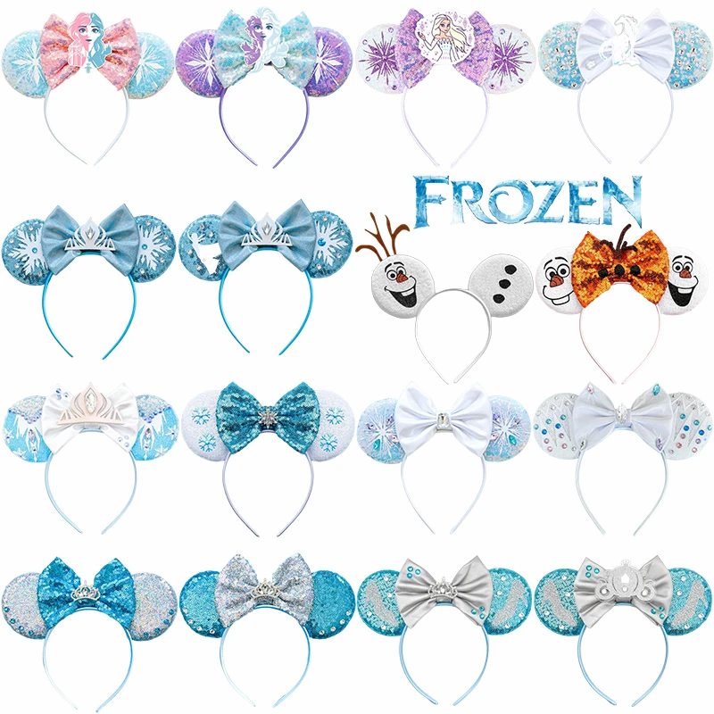 Disney Frozen Ear Headband Women Snowman Olaf Hairband For Girl Crown Bow Headwear Kids Anna Princess Elsa Accessori Per Capelli Regalo