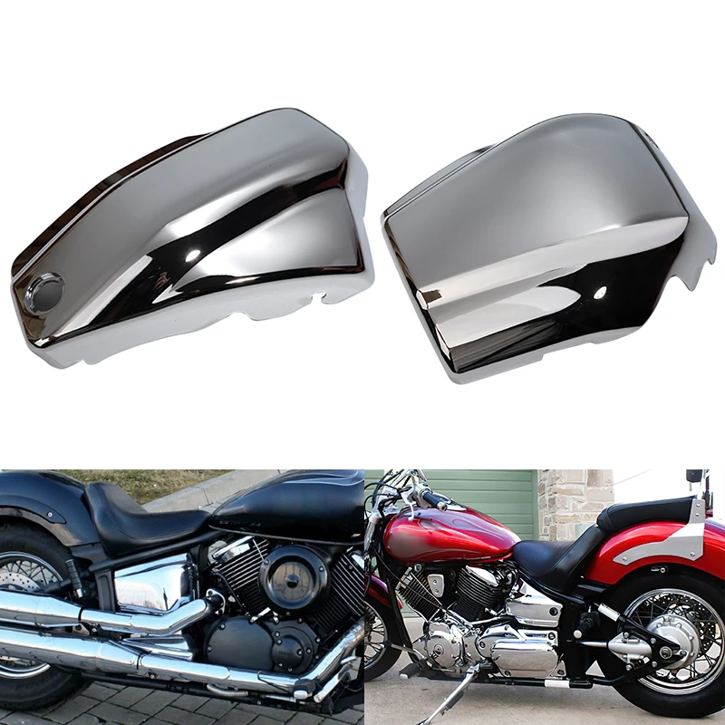 Per Yamaha Dragstar V-Star Xvs1100 Classic Custom 99-11 Moto Chrome Battery Sdie Covers Protezione Carenatura Sinistra Destra