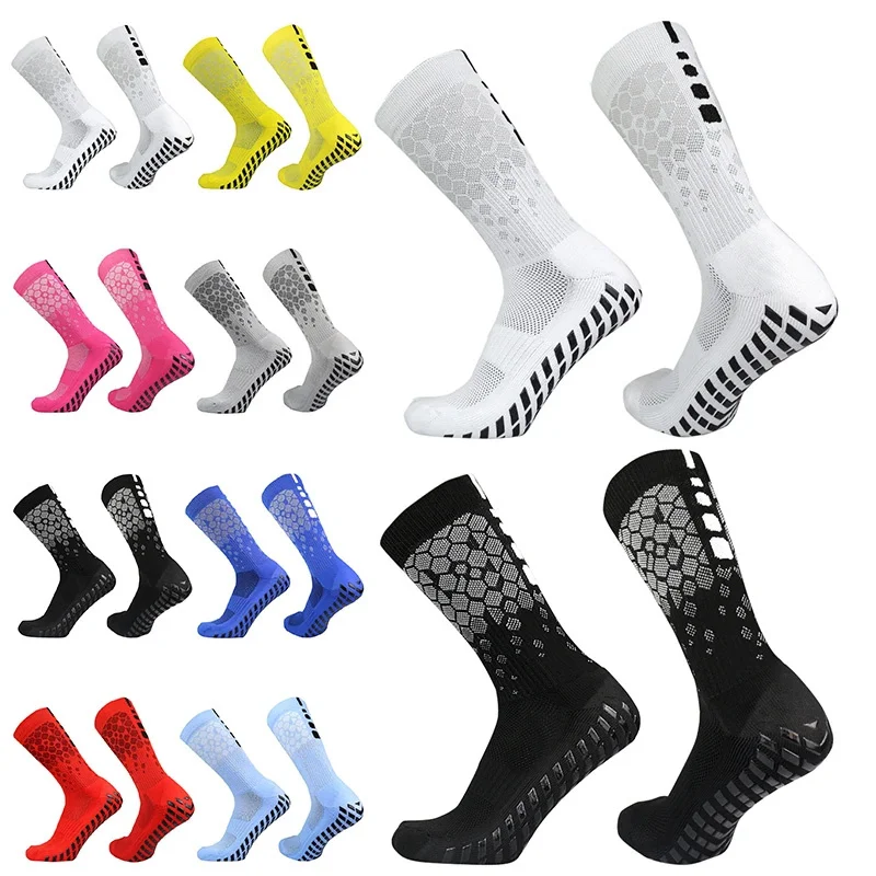 2023 Sports New Men Women Outdoor Breathable Sweat-absorbing Soccer Socks Anti slip Competition Training Silicone Football Socks цена и фото