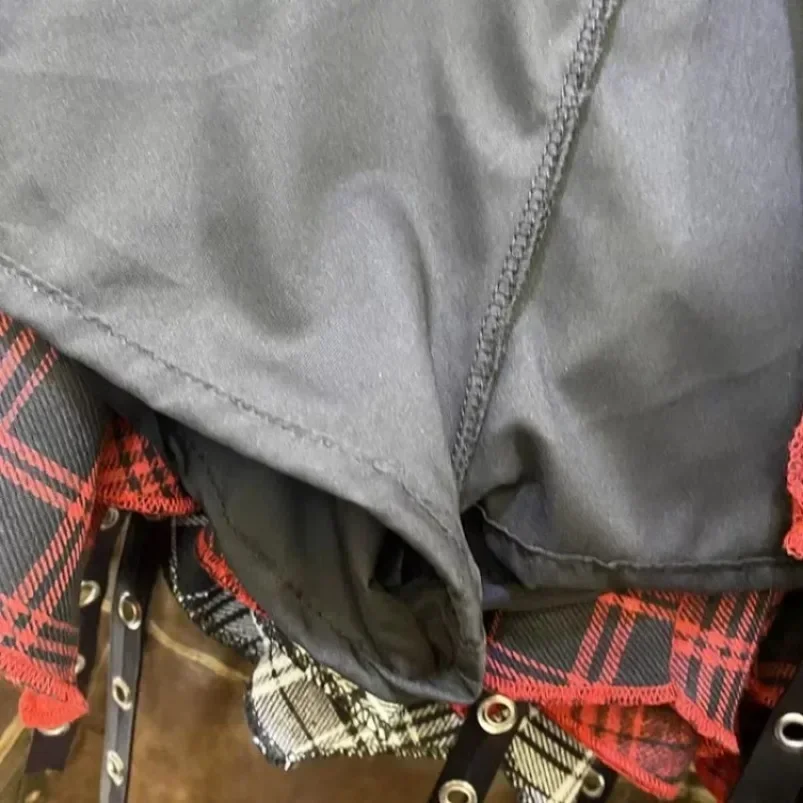 2024 Y2K Women's Clothing Punk Style Irregular Plaid Skirt New