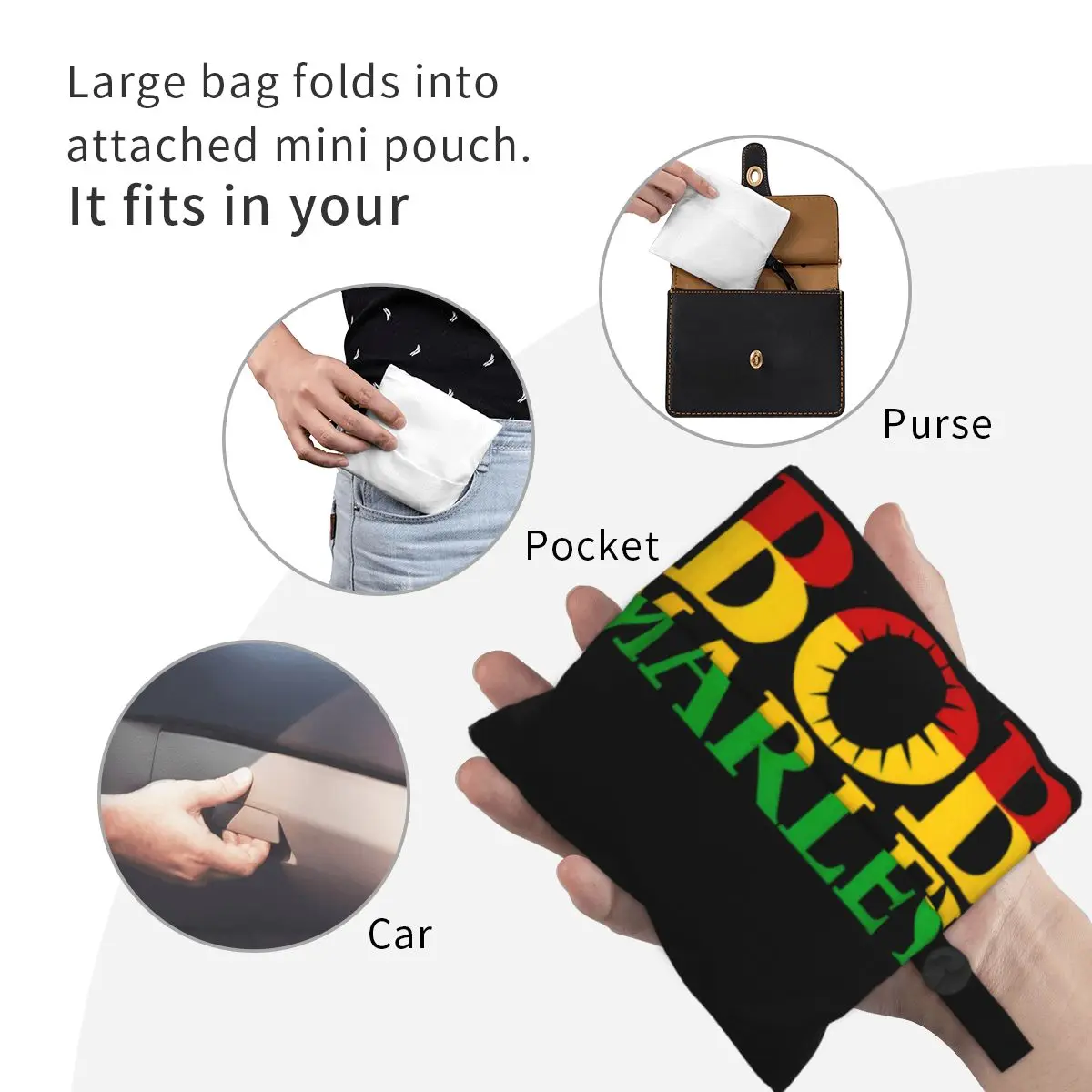 Jamaica Singer Reggae Rock Bob Marleys Grocery Shopping Bags Shopper Shoulder Tote Bags Large Capacity Portable Handbag