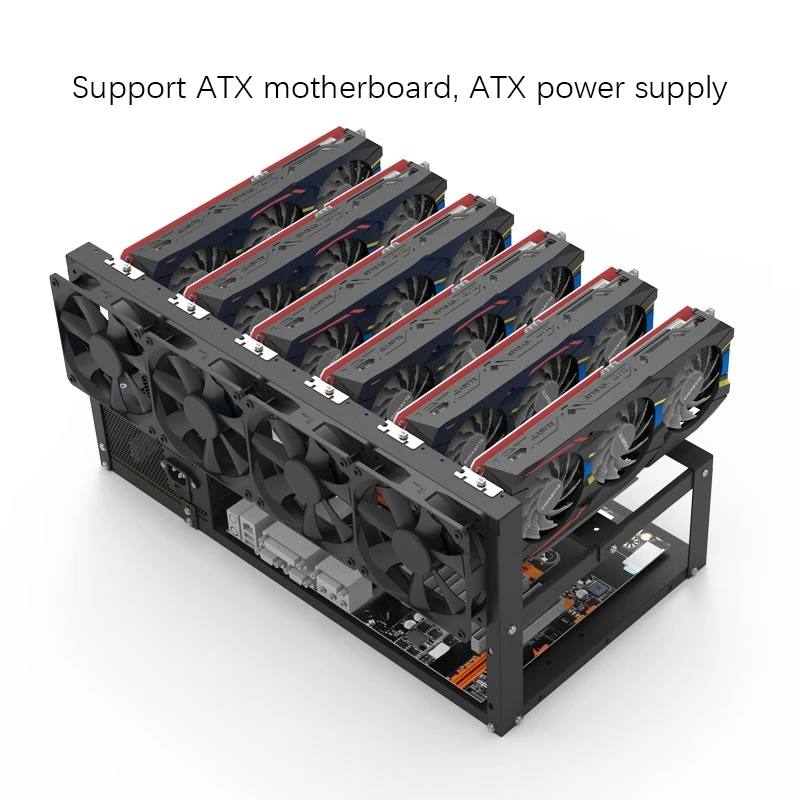 

Открытый каркас для майнинга ETH/ETC/ZEC Ether, аксессуары, инструменты для 6 GPU 8 GPU, стойка для криптовалюты