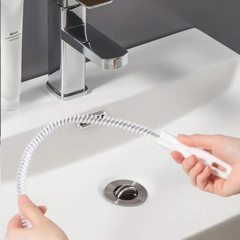 Spring Pipe Dredging Tools Drain Snake Sewer Dredge Pipeline Hook Clog Remover Cleaning Tools Household Kitchen Sink