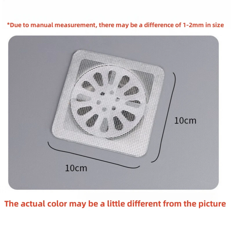 Shower Drain Cover Disposable Hair Catchers for Shower Mesh Shower Drain Covers Floor Sink Strainer Filter Mesh Stickers Bathroom Accessories