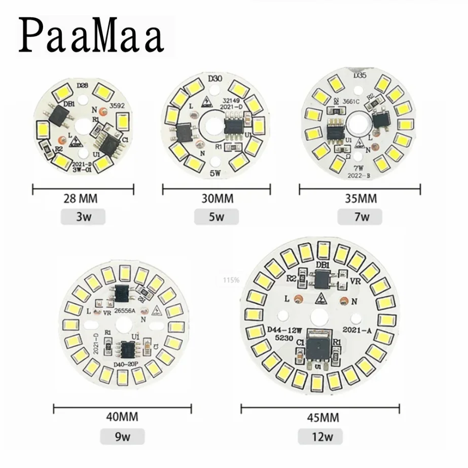Led Chip Led Lamp Beads 3W 5W 7W 9W 12W 15W 18W for Lamp Bulb SMD 2835 AC 220V Lighting Spotlight