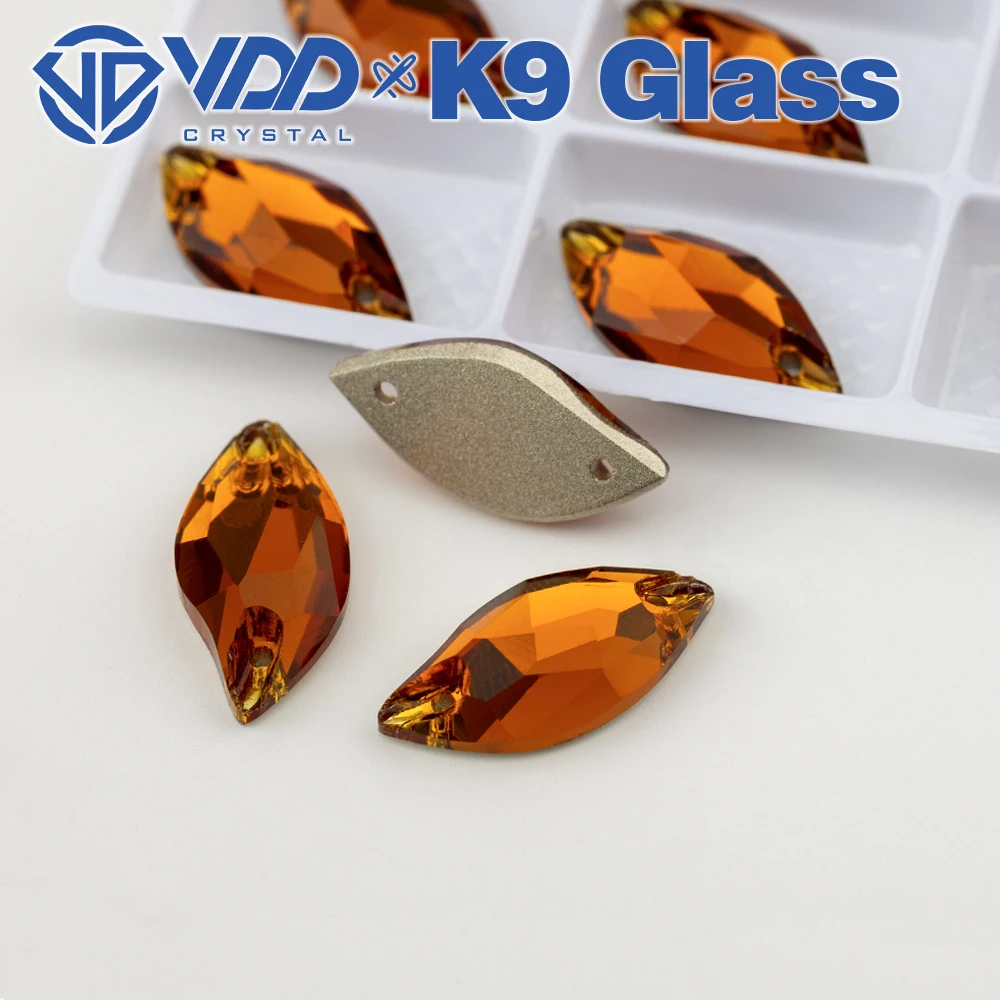 VDD Blatt Mehrere Farben Top Qualität K9 Glas Nähen Auf Strass Kristall FlatBack Nähen Steine Für DIY Kleidung Dekorationen – Detail 13