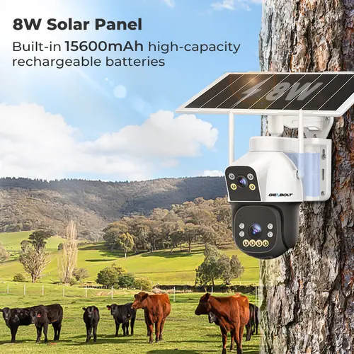 GENBOLT 4G AOV Cellular Solar Security Camera Outdoor Wireless, AOV 7/24 Recording 3MP+3MP No WiFi IP Surveillance Camera with Sim Card, 8W 15600mAh Battery Operated LTE Camera CCTV - Image 7