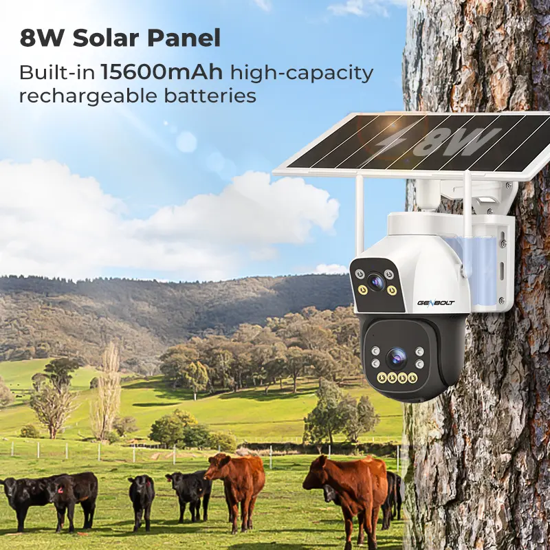 GENBOLT 4G AOV Cellular Solar Security Camera Outdoor Wireless, AOV 7/24 Recording 3MP+3MP No WiFi IP Surveillance Camera with Sim Card, 8W 15600mAh Battery Operated LTE Camera CCTV - Image 7