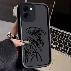 Durable Silicone Case with Shockproof Driver Print Pattern for OPPO A6k 5G (Black)