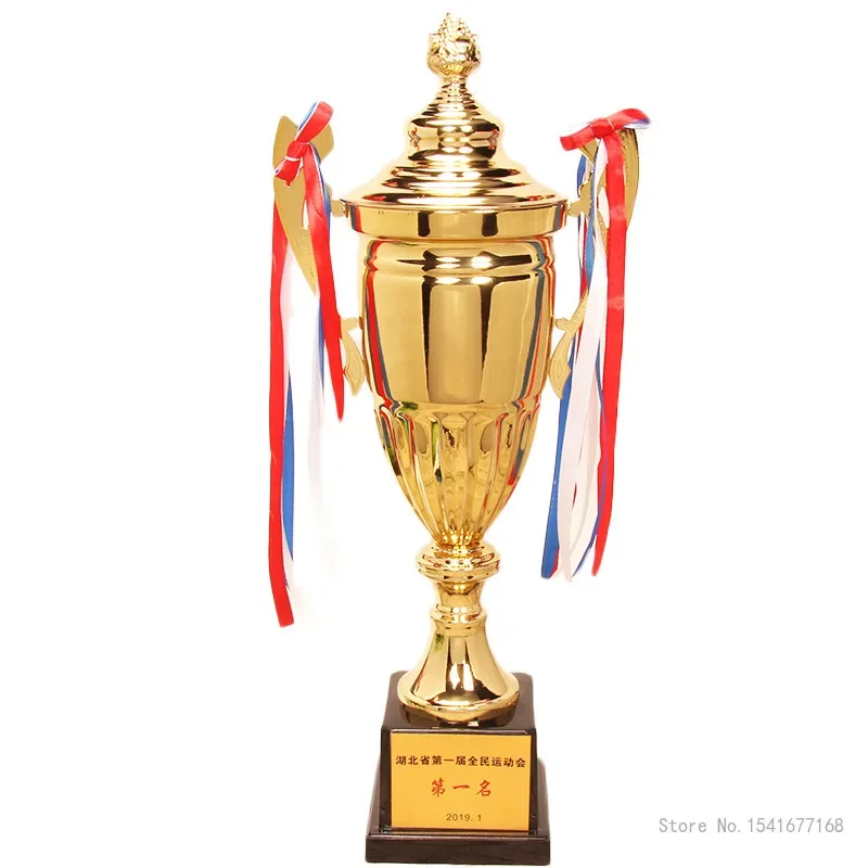 Customized Sports Champions Metal Trophy Contest Commercial Covered Souvenir Cup Big Universal Trophy Home Decoration Awards 1Pc