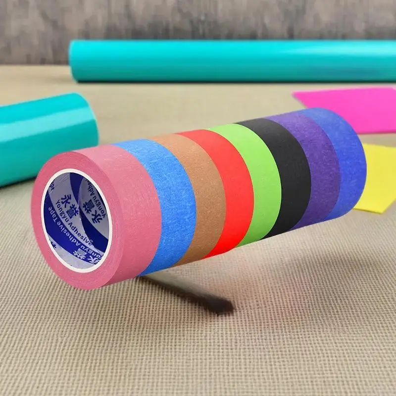 10M 컬러 마스킹 테이프 블랙 장식 마스킹 스프레이 페인트 흔적 없는 학생 사..