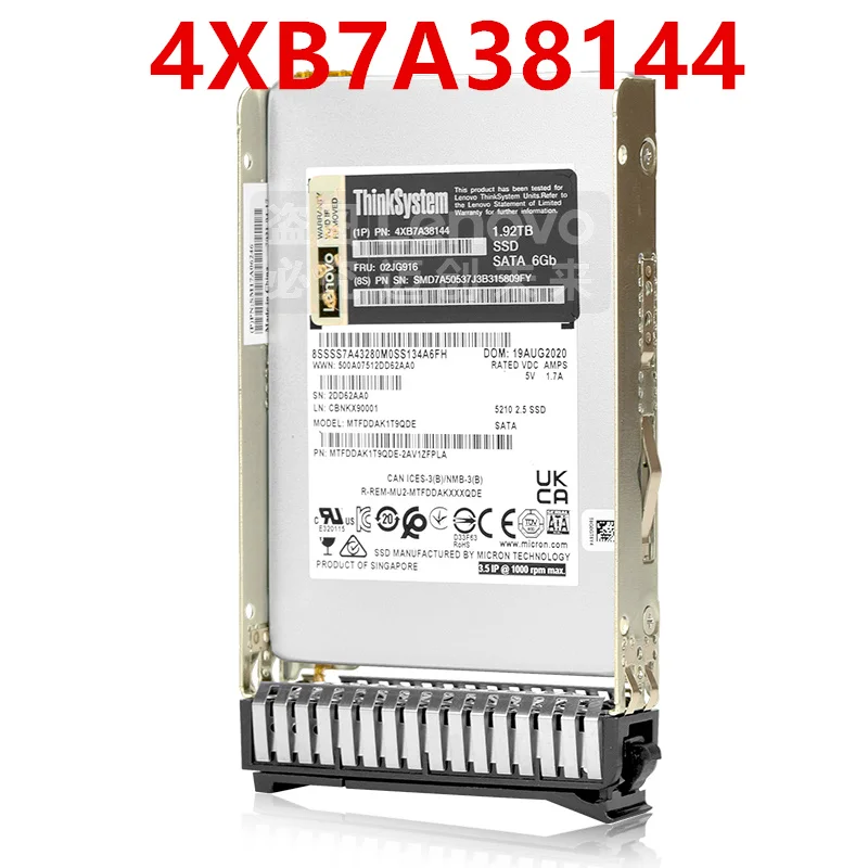95% 하드 디스크 Lenovo 5210 1.92 테라바이트 2.5 &SATA 4XB7A38144 02JG916