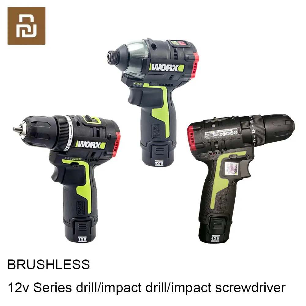 Xiaomi Worx Cordless Impact Screwdriver Drill Only Bare Tool WU132 WU131X WU130X Household Brushless Adjust Torque Univeral Pack дрель xiaomi 12v max brushless cordless drill eu с акб