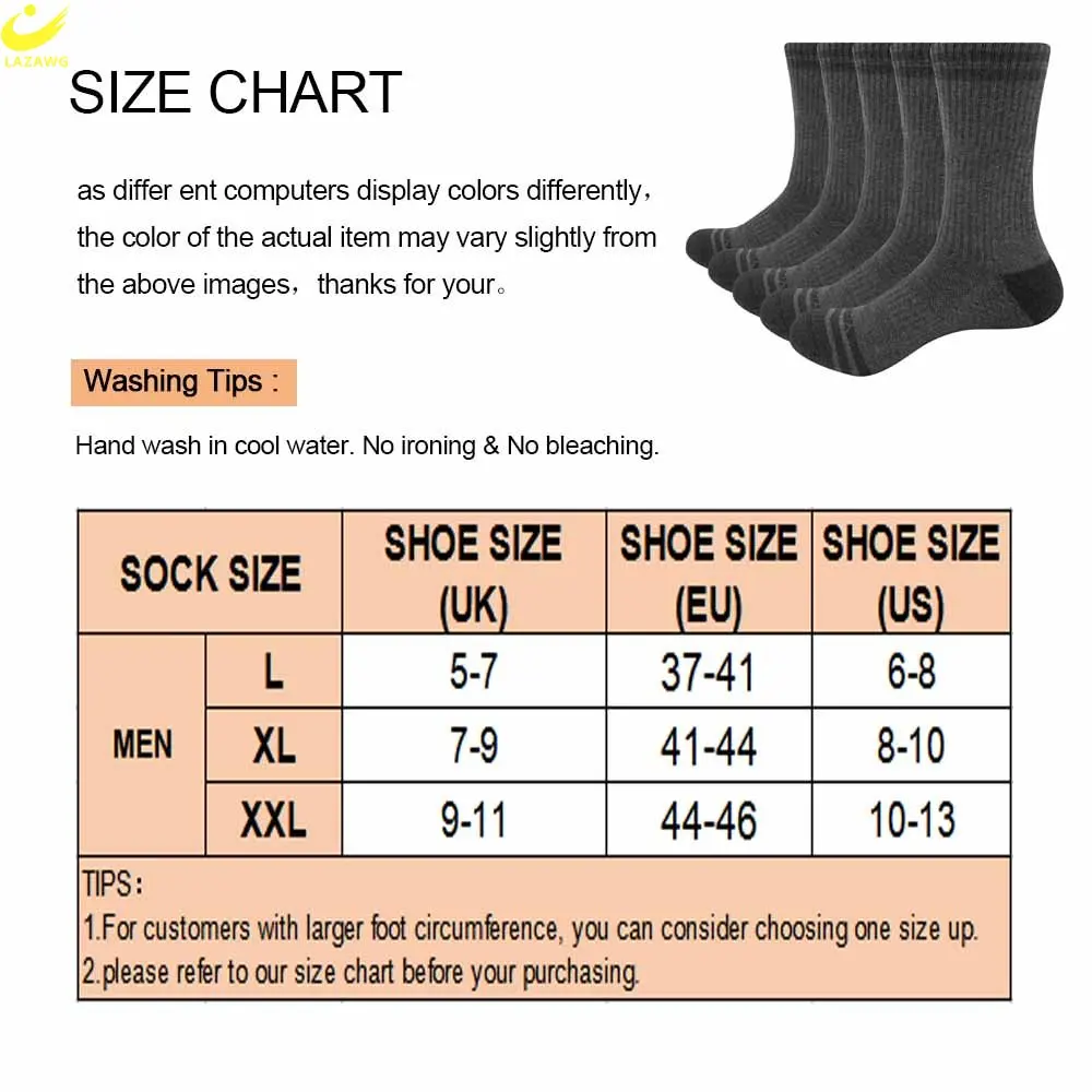 LAZAWG 5pairs/Lot Men's Socks Compression Stockings Breathable Basketball Sports Cycling Moisture Wicking High Elastic Socks