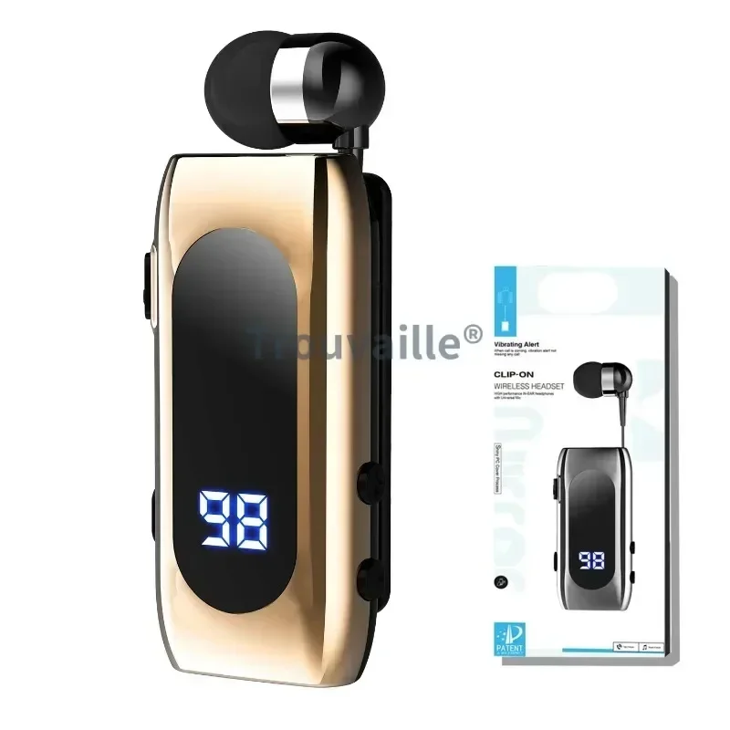 Lavalier Wireless Bluetooth Earphone with Fast Charging & Vibration Alert
