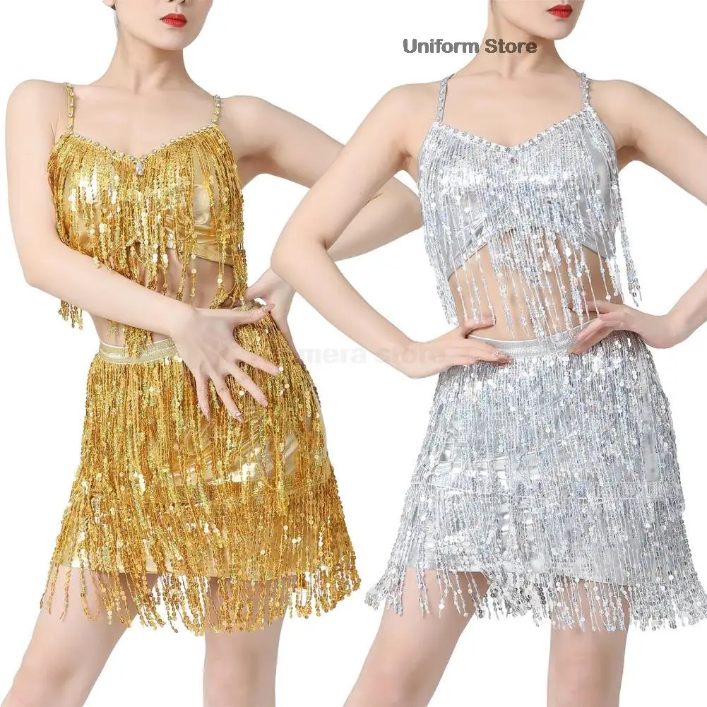 

Юбка с блестками и бахромой для латиноамериканского танца