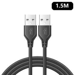 High - Speed USB 2.0 A Male to Male Data Sync and Charging Cable - Black (Male to Male -1.5m)