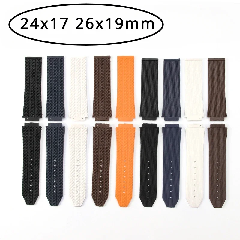 Orologi Accessori Bracciale Per Hublot Big Bang Series Strap Man Watch Butterfly Buckle Cinturino Da Uomo In Silicone 24X17 26X19Mm