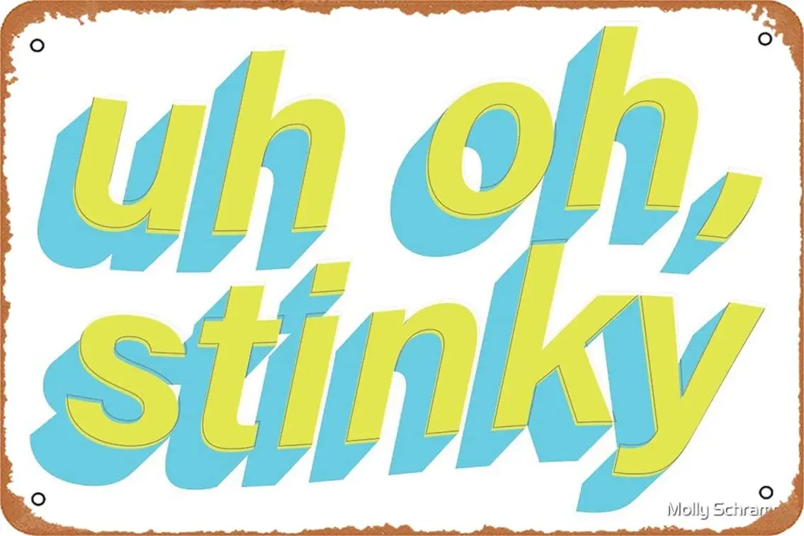 

Жестяная винтажная доска с принтом uh oh, stinky Art Board, 8x12 дюймов