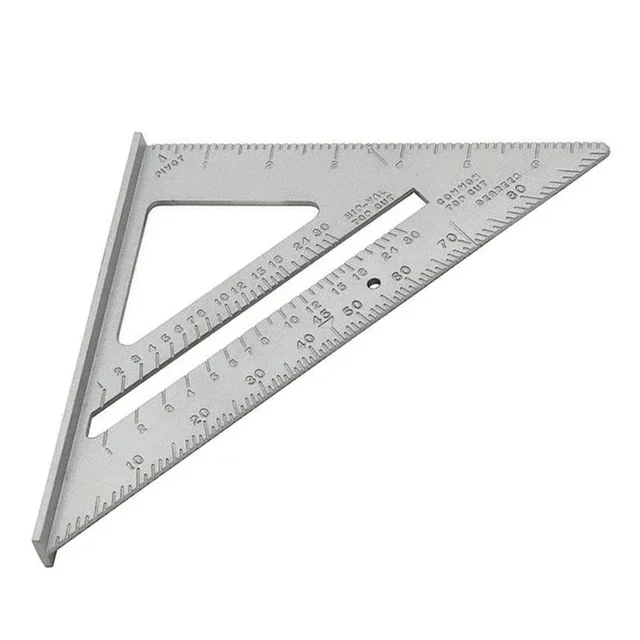 Regla triangular para carpintería, regla de ángulo de engrosamiento de 90 grados, medición de carpintero de aleación de aluminio, regla cuadrada 6