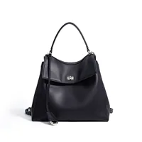 Sac à main en cuir véritable pour femmes, Design de marque, Simple, décontracté, polyvalent, pour maman, grande capacité, fourre-tout de banlieue, sac à dos de voyage 2