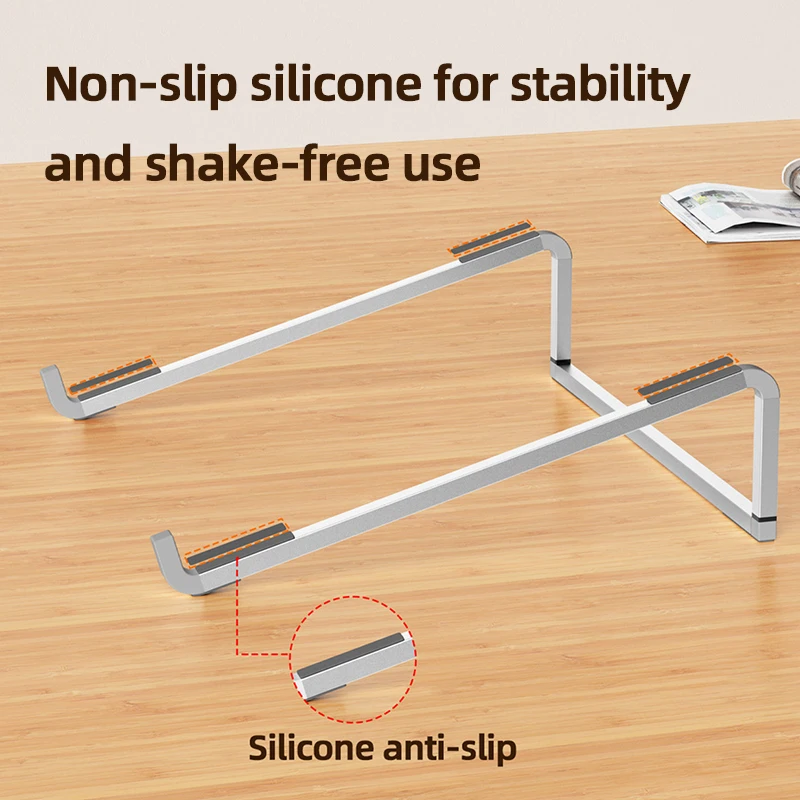 Portable Aluminum Laptop Stand with Heat Dissipation and Adjustable Height