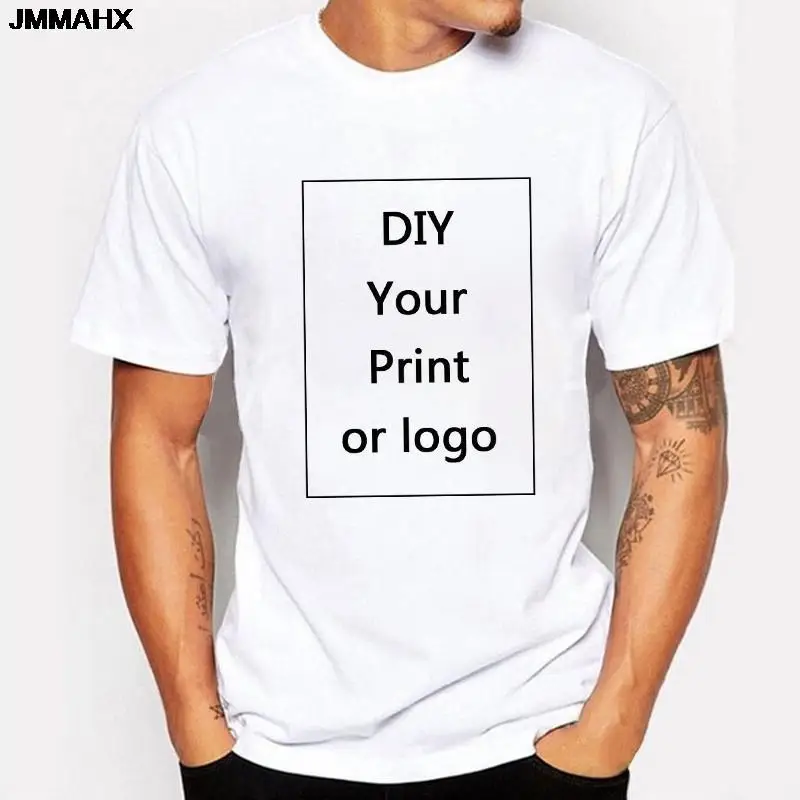 Přizpůsobené móda knihtisk muži T košile harajuku DIY fotka logem značka topy tees unisex tričko pánské oblečení ležérní bělouš tričko