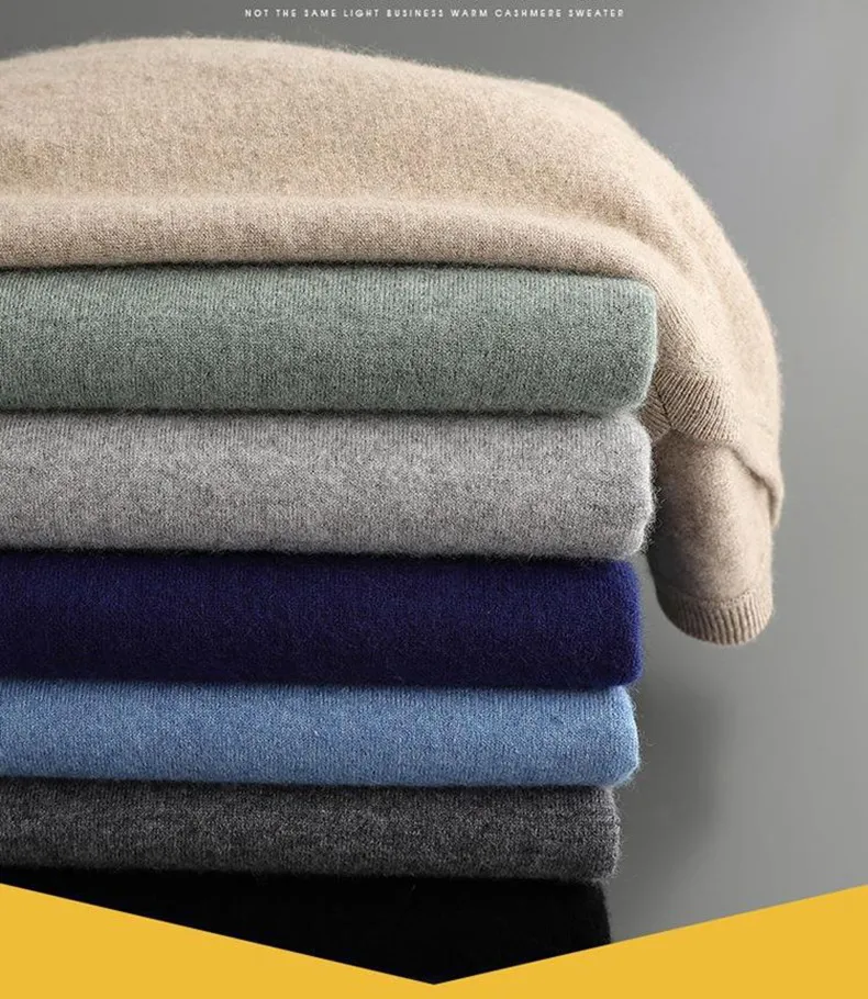 Description Picture 4 of itemCashmere Sweater O-neck Pullovers Men's Loose Oversized M-5XL Knitted Bottom Shirt Spring Autumn Korean Casual Male Clothing